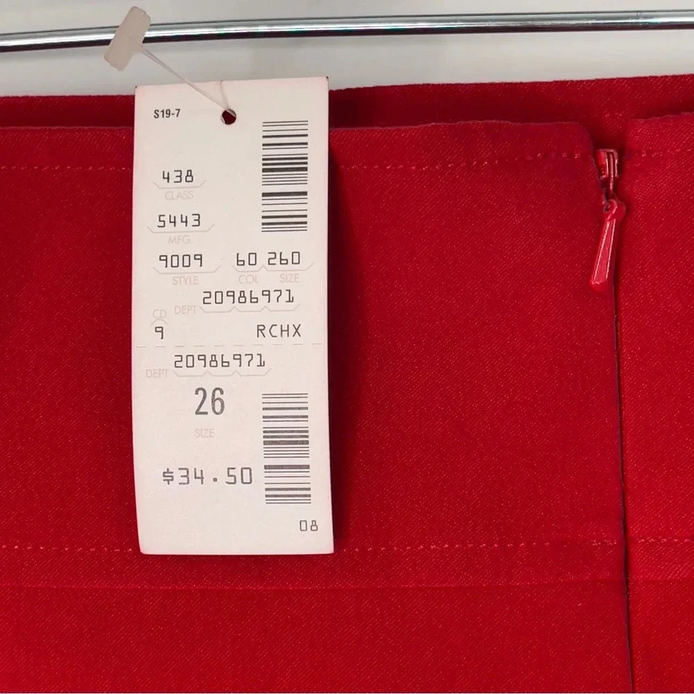 Avenue Faux Suede Skirt in Red in Size 26 - Picture 7 of 7
